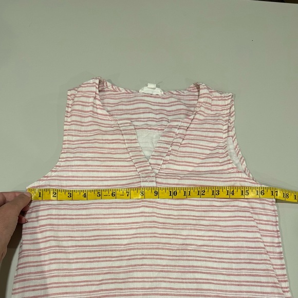 Pink and White Striped Sleeveless Linen Dress Size Small - Picture 4 of 6